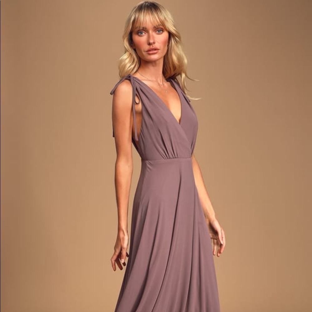 Dusty Purple Backless Maxi Dress